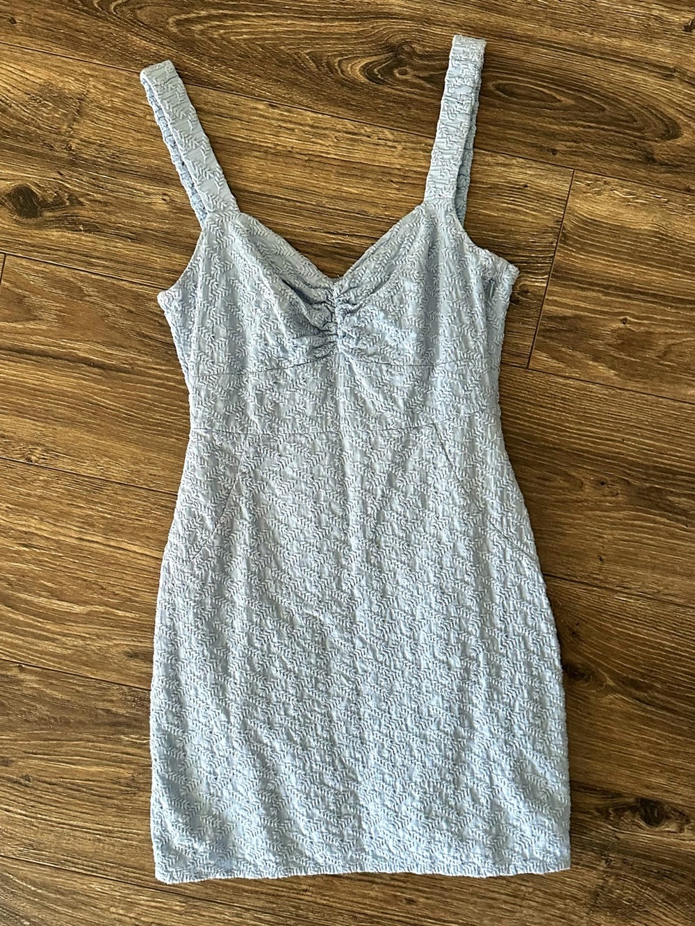 MINKPINK Pale Blue Ruched Meda Mini Dress